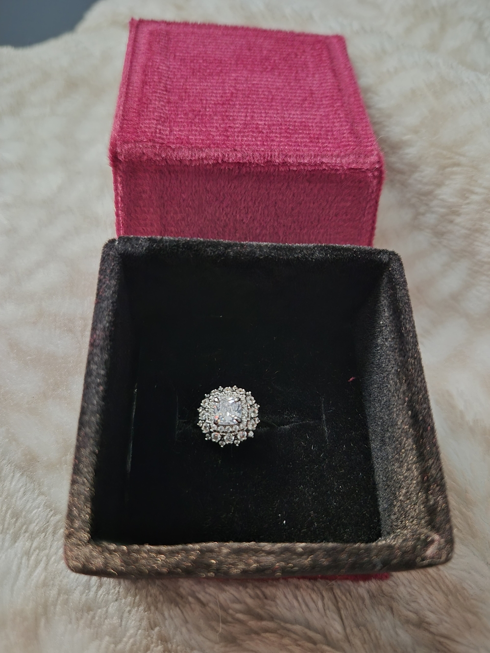 Charmed Aroma Silver Halo Cocktail Ring